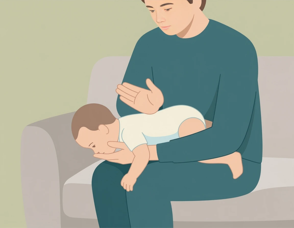 영아 하임리히법 등 압박 자세 일러스트