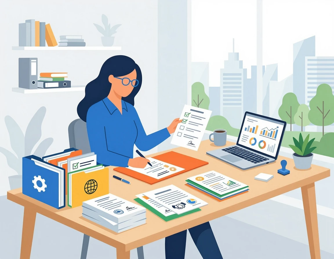 스마트폰으로 발급받는 필수 서류 일러스트