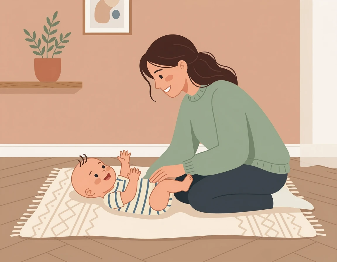 아기를 사랑스럽게 바라보는 엄마의 모습