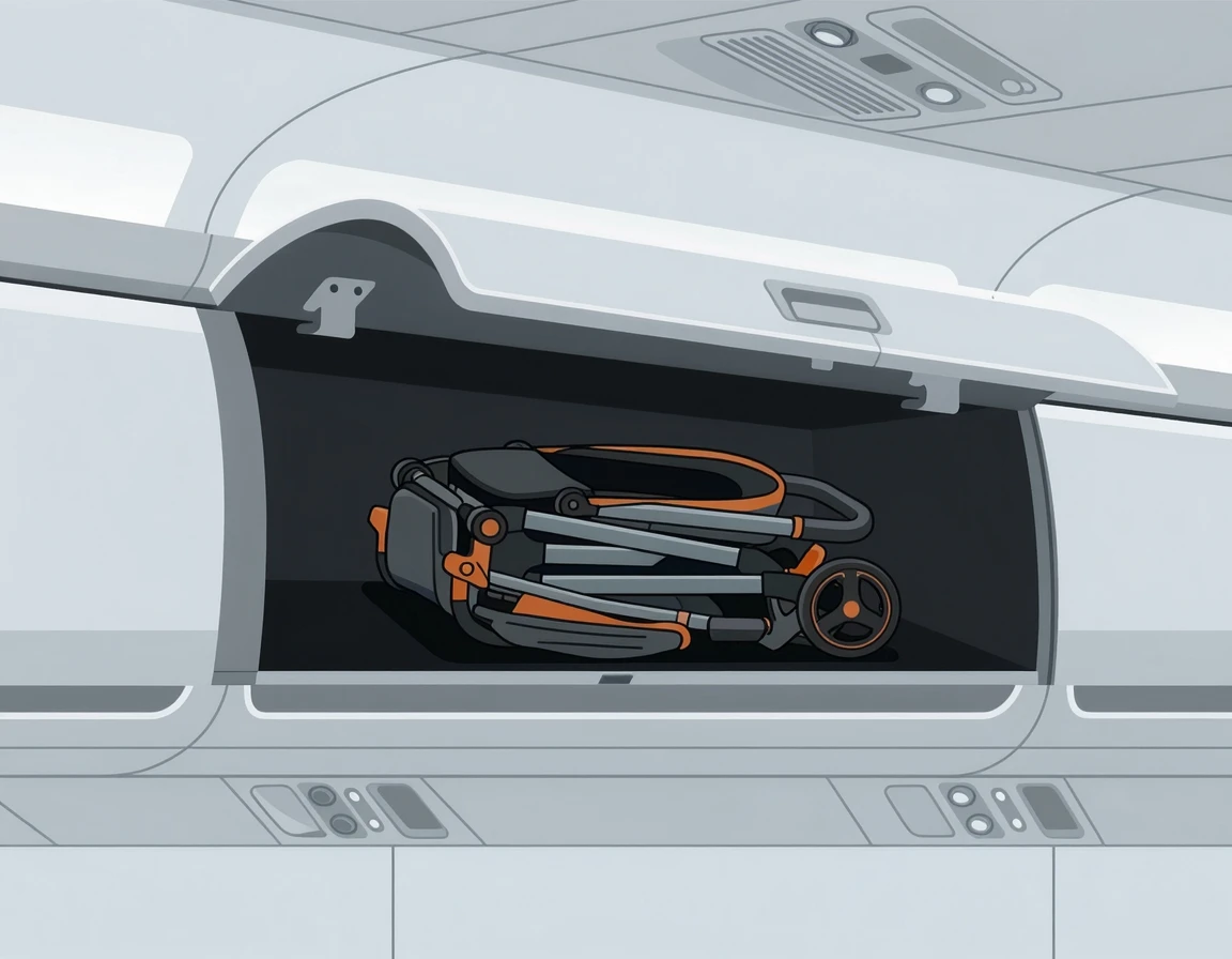 비행기 기내 선반에 들어가는 휴대용 유모차