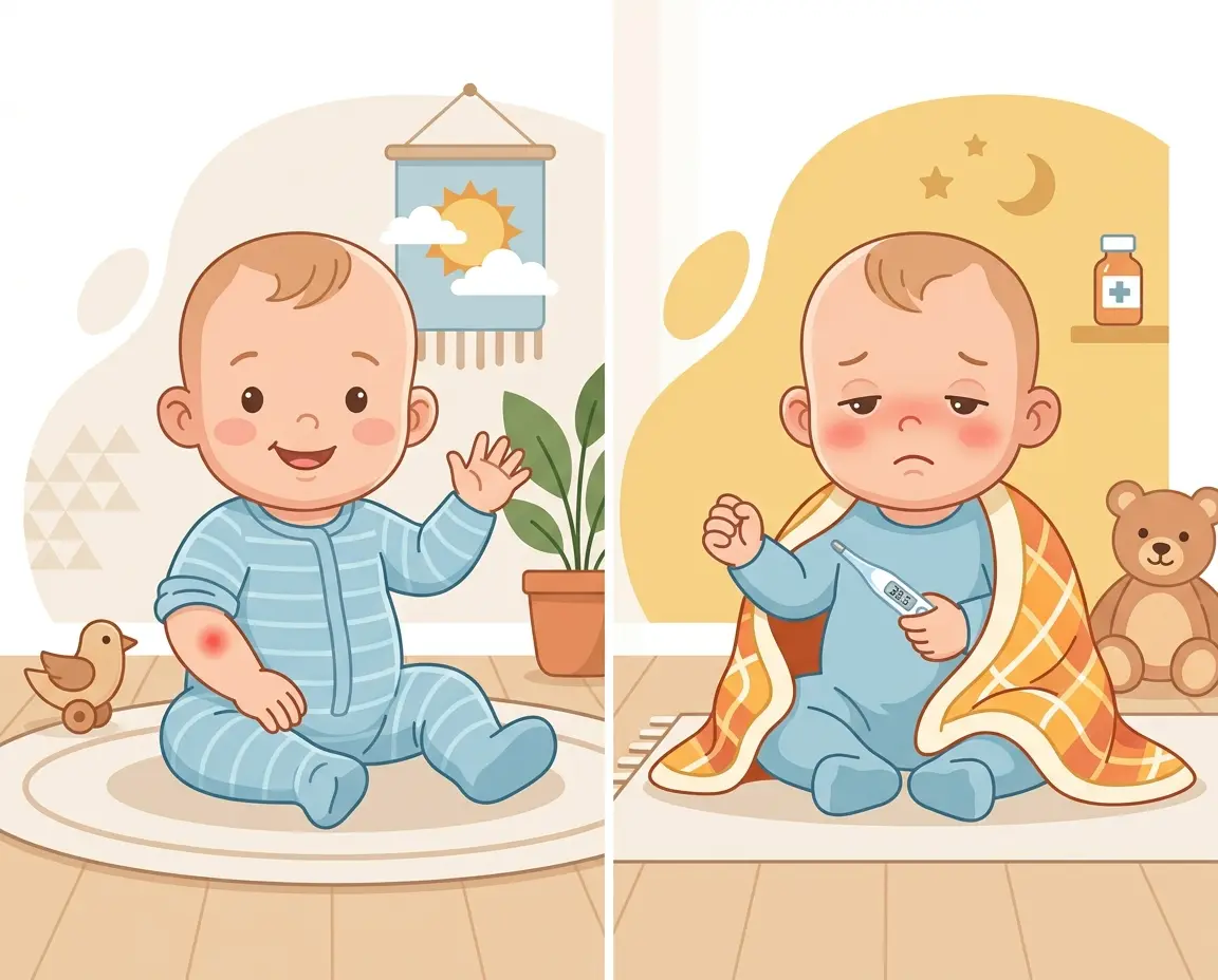 접종 부위 국소 반응과 전신 반응의 차이